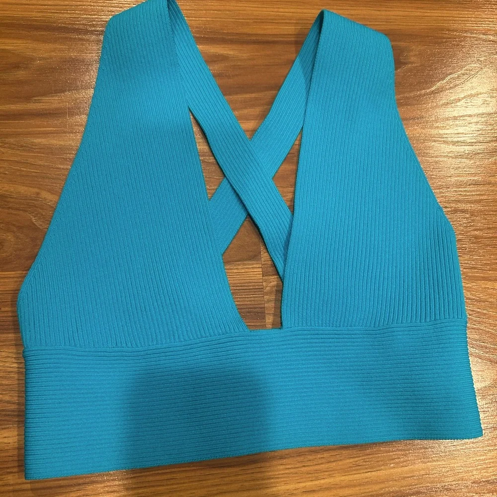 Zara Ribbed Crop Top Women’s Size Medium - Picture 4 of 7